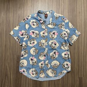 Looney Tunes Taz Short Sleeve Button Up XL